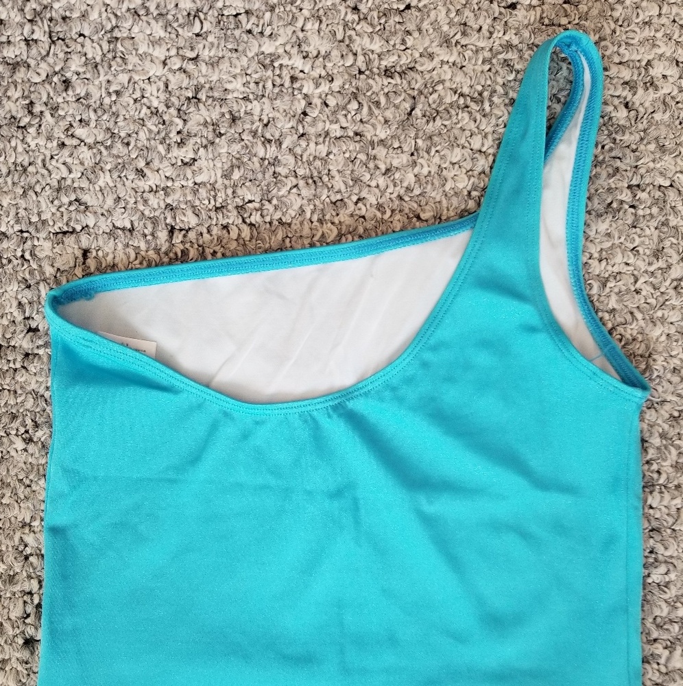 Dancer Danskin turquoise shimmer Dance crop top - Picture 5 of 5